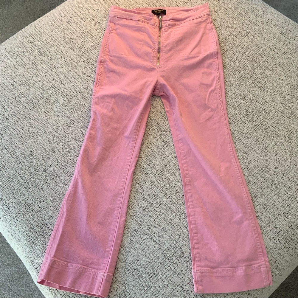 Juicy Couture Pink Flare Pants with Zipper